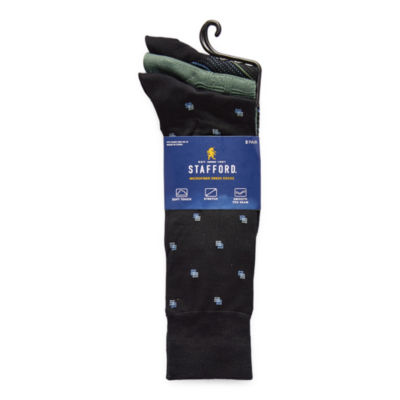 Stafford Microfiber Mens 3 Pair Crew Socks