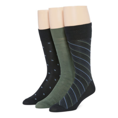 Stafford Microfiber Mens 3 Pair Crew Socks