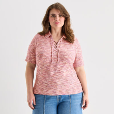 a.n.a Womens Plus Short Sleeve T-Shirt