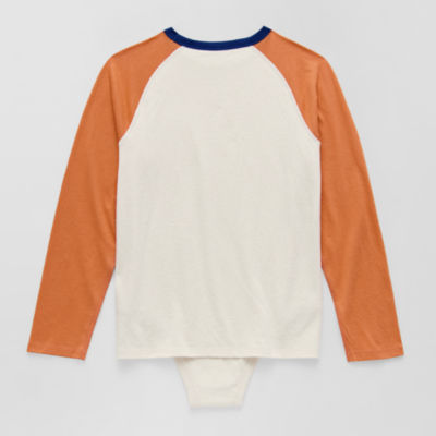 Thereabouts Little & Big Kid Boys Bodysuit Closure Easy-on + Easy-off Adaptive Crew Neck Long Sleeve Bodysuit