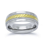 Personalized Mens 8mm Two-Tone Stainless Steel Wedding Band