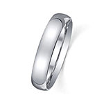 Personalized Mens 4mm Comfort Fit Domed Sterling Silver Wedding Band