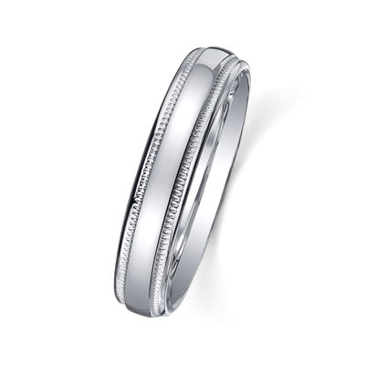  Personalized Comfort Fit 4mm Sterling Silver Wedding Band