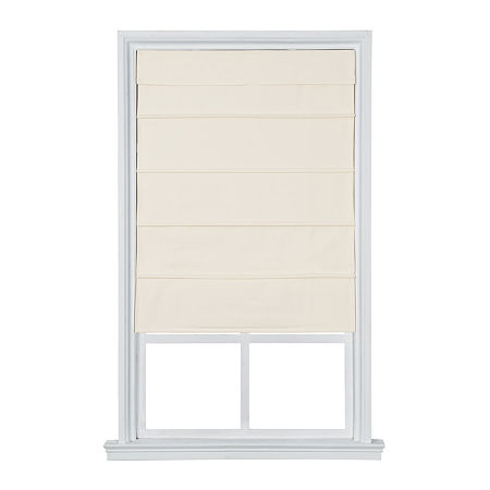 JCPenney Home Cordless Cotton Classic Roman Shade, One Size , White