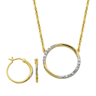 Sparkle Allure 2pc. Diamond Accent 14K Gold Over Brass Jewelry Set