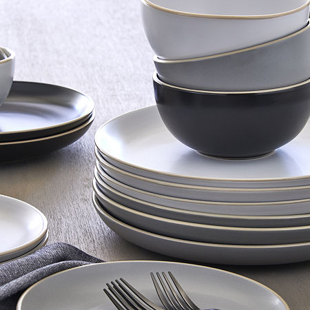 Gibson Rockaway White 12-pc. Stoneware Dinnerware Set, One Size, White