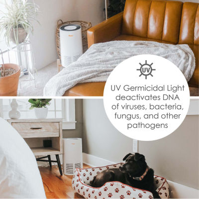 Crane True HEPA Air Purifier With Germicidal UV Light, 300 Sq Ft. Coverage, Premium