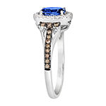 Le Vian Grand Sample Sale Ring featuring 3/4 cts. Cornflower Ceylon Sapphire™, 1/3 cts. Chocolate Diamonds® , 1/5 cts. Nude Diamonds™  set in 14K Vanilla Gold®