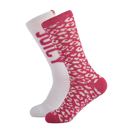 Juicy By Juicy Couture Womens 2 Pair Boot Socks, 9-11 , Pink