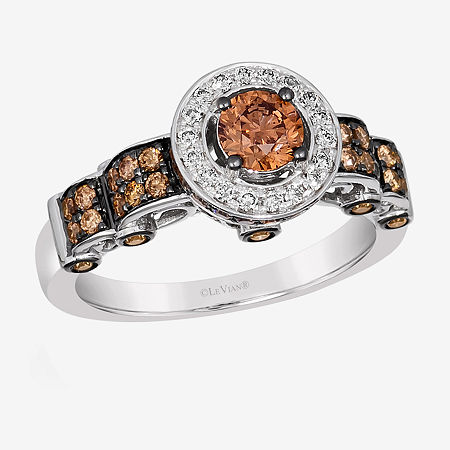 Le Vian Ring Featuring 1 1/10 Cts. Chocolate Diamonds 1/8 Cts. Nude Diamonds Set In 14K Vanilla, Honey Or Strawberry Gold, 6, Vanilla Gold