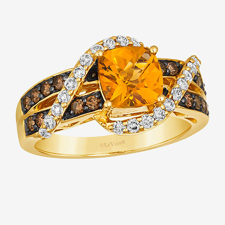 Le Vian Ring Featuring 1 CT. Cinnamon Citrine 1/3 CT. Nude Diamonds 1/3 CT. Chocolate Diamonds set In 14K Honey Gold, 8, Citrine