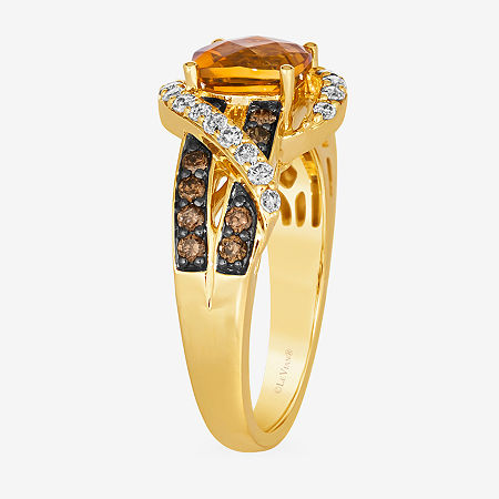 Le Vian Ring Featuring 1 CT. Cinnamon Citrine 1/3 CT. Nude Diamonds 1/3 CT. Chocolate Diamonds set In 14K Honey Gold, 8, Citrine