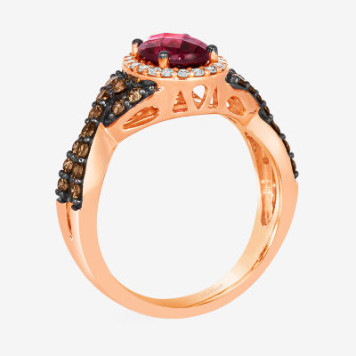 Le Vian® Ring featuring 1 1/2 CT. Raspberry Rhodolite® 1/2 CT. Chocolate Diamonds® 1/6 CT. Nude Diamonds™ set in 14K Strawberry Gold®