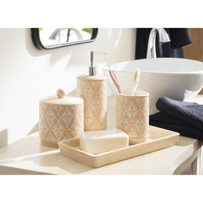 Global Faux Wood Bath Accessories, Color Cream JCPenney
