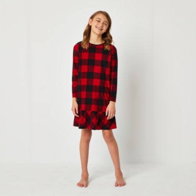 North Pole Trading Co. Girls Long Sleeve Crew Neck Nightgown