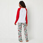 Womens Minnie Mouse Crew Neck Long Sleeve 2-pc. Pant Pajama Set