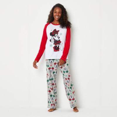 Womens Minnie Mouse Crew Neck Long Sleeve 2 pc. Pant Pajama