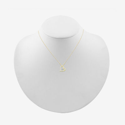 Diamond-Accent 10K Gold Heart Pendant Necklace