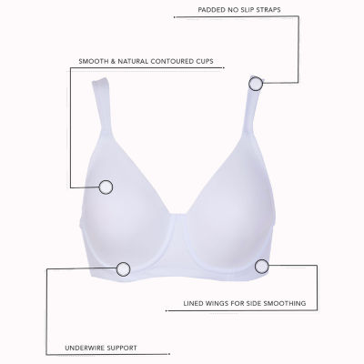 Leading Lady® Seamless Full Figure Padded Underwire T-Shirt Bra-5028