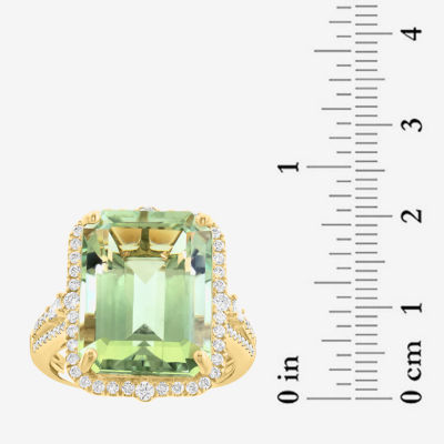 Effy Final Call Womens 1/2 CT. T.W. Genuine Green Amethyst 14K Gold Cocktail Ring