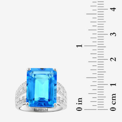 Effy Final Call Womens 3/8 CT. T.W. Genuine Blue Topaz 14K White Gold Cocktail Ring