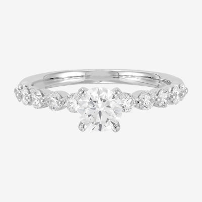Limited Quantities! Womens 1 1/4 CT. T.W. Natural White Diamond Platinum Side Stone Engagement Ring