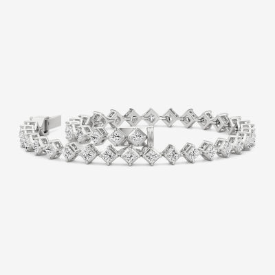 F / Si2) 5 CT. T.W. Lab Grown White Diamond 10K White Gold Inch Tennis Bracelet