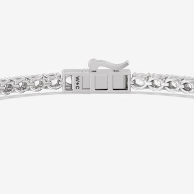 (F / Si2) 5 CT. T.W. Lab Grown White Diamond 10K White Gold Oval 7.5 Inch Tennis Bracelet