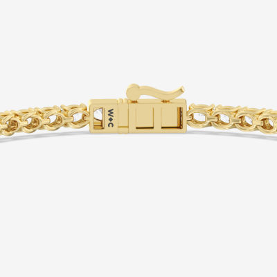 (F / Si2) Womens 5 CT. T.W. Lab Grown White Diamond 10K Gold 7.5 Inch Tennis Bracelet