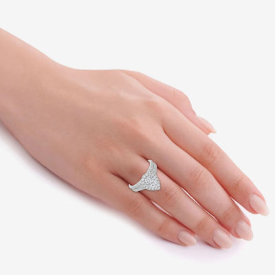 (G-H / Vs2-Si1) Womens 1 1/2 CT. T.W. Lab Grown White Diamond 14K Rose Gold Pear Side Stone Halo Bridal Set