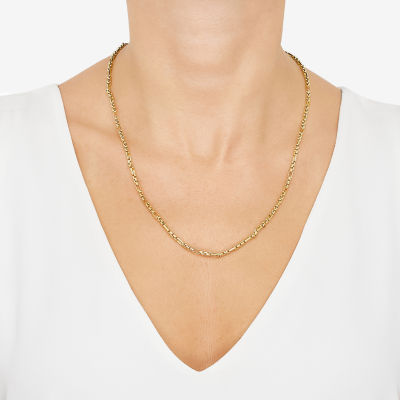 14K Gold 22 Inch Hollow Link Chain Necklace