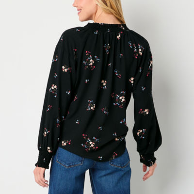 a.n.a Womens V Neck Long Sleeve Blouse