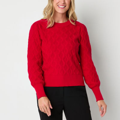 Liz Claiborne Womens Crew Neck Long Sleeve Pullover Sweater MainPlace Mall