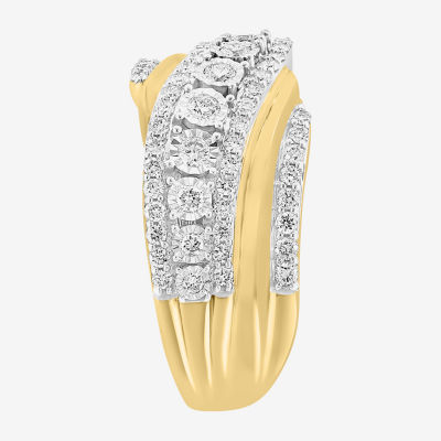 Effy Final Call 5/8 CT. T.W. Natural White Diamond 14K Two Tone Gold Round Wedding Band