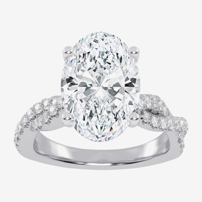 (G-H / Vs2-Si1) Womens 5 1/3 Ct. T.W. Lab Grown White Diamond 14K Gold Side Stone Engagement Ring