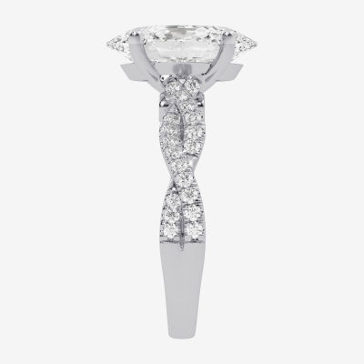 (G-H / Vs2-Si1) Womens 5 1/3 Ct. T.W. Lab Grown White Diamond 14K Gold Side Stone Engagement Ring