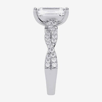 (G-H / Vs2-Si1) Womens 3 1/3 Ct. T.W. Lab Grown White Diamond 14K Gold Side Stone Engagement Ring