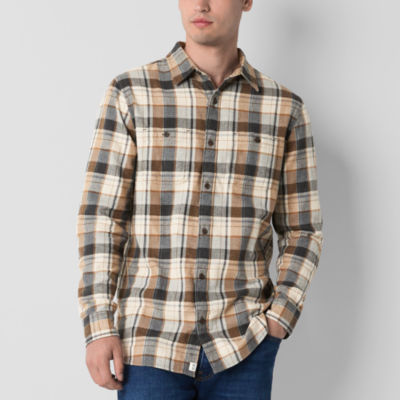 mutual weave Mens Easy-on + Easy-off Regular Fit Long Sleeve Flannel Shirt