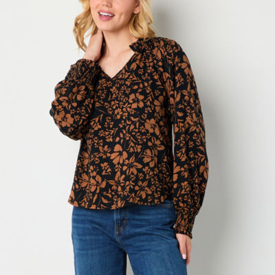 a.n.a Womens V Neck Long Sleeve Blouse