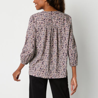 St. John's Bay Womens 3/4 Sleeve Blouse