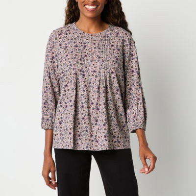 St. John's Bay Womens 3/4 Sleeve Blouse