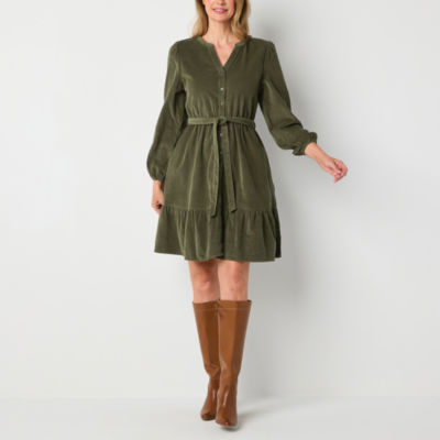 St. John's Bay Womens Long Sleeve Shift Dress