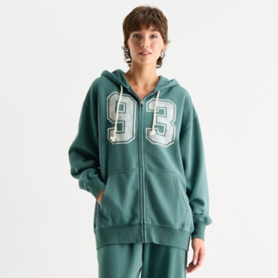 Arizona Womens Juniors Hooded Long Sleeve Sweatshirt