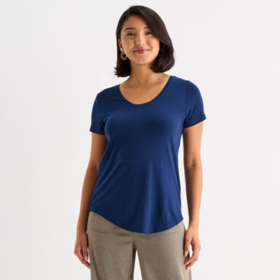 a.n.a Womens Scoop Neck Short Sleeve T-Shirt