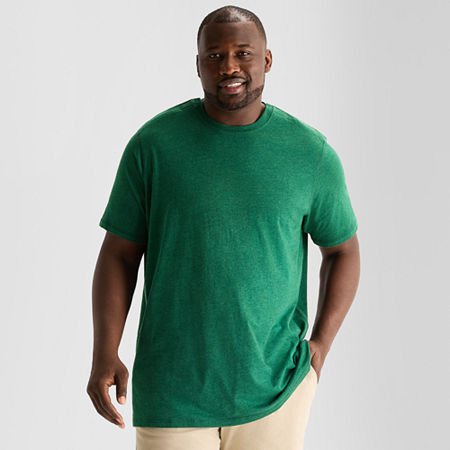 St. John's Bay Super Soft Mens Easy-on + Easy-off Crew Neck Short Sleeve Adaptive Big And Tall T-shi In Green
