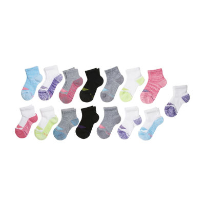 Hanes Big Kid Girls Multi-Pack 15 Pair Quarter Ankle Socks