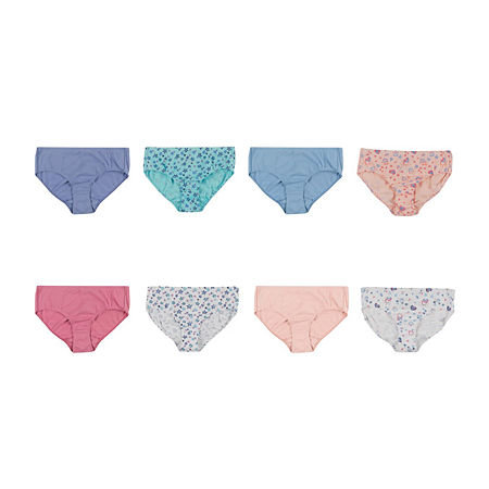 Hanes Ultimate Little & Big Girls 8 Pack Brief Panty, 8, Pink