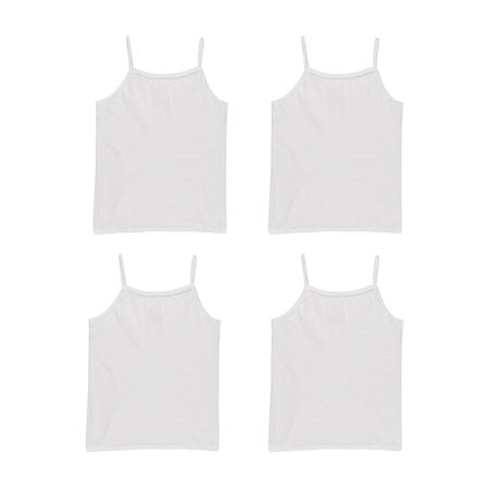 Hanes Ultimate EcoSmart Little & Big Girls 4 Pack Square Neck Camisole, X-large, White