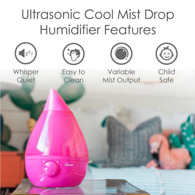 Crane Drop 1 Gallon Ultrasonic Cool Mist Humidifier - Pink