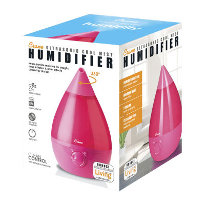 Crane Drop 1 Gallon Ultrasonic Cool Mist Humidifier - Pink